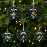 Dundas Modern Tartan Crest Christmas Ceramic Ornament